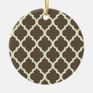 Adorno De Cerámica Moroccan Lattice Pattern brown & white
