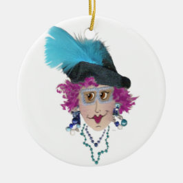 Adorno De Cerámica Morple Hair Funny Lady Ornament