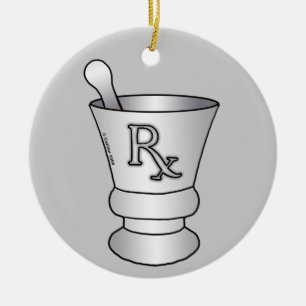 Adorno De Cerámica Mortar Pestle