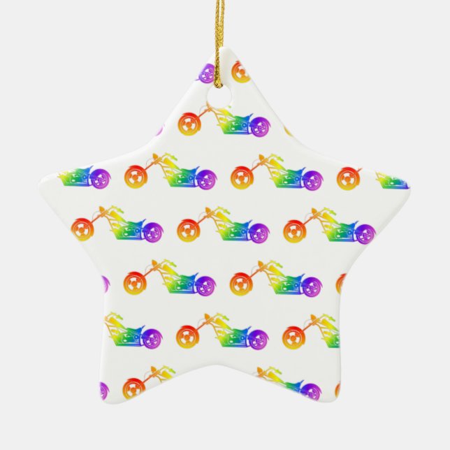 Adorno De Cerámica Mortocicleta arco iris (Frente)