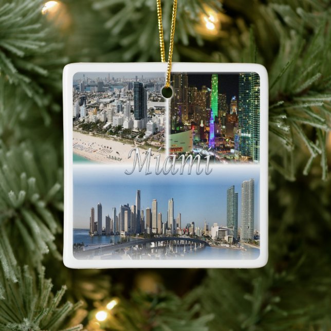 Adorno De Cerámica mosaico de zUS053 MIAMI, Florida, América, (Árbol)