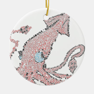 Adorno De Cerámica Mosaico rosado gigante del calamar