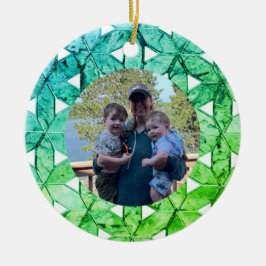 Adorno De Cerámica Mosaico verde acuamarino | flor de la vida