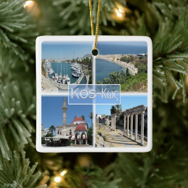 Adorno De Cerámica mosaico zGR020 de KOS, Grecia, Europa, (Árbol)