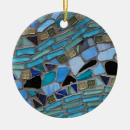 Adorno De Cerámica Mosaicos azules y verdes