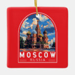 Adorno De Cerámica Moscú Rusia Viaje al arte<br><div class="desc">Diseño de viaje vectorial retro de Moscú. Moscú,  en el río Moskva,  al oeste de Rusia,  es la capital cosmopolita del país.</div>