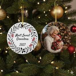 Adorno De Cerámica Most Loved Grandma Christmas Round