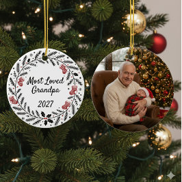 Adorno De Cerámica Most Loved Grandpa Christmas Round