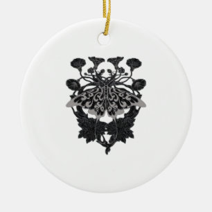 Adorno De Cerámica Moth Talisman - Dibujo de Whimsigoth - Versión bla