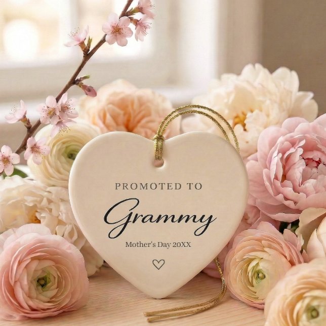 Adorno De Cerámica Mother’s Day Pregnancy Reveal Gift for Grammy (mother's day Promotes to Grammy ornament)