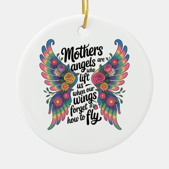 Adorno De Cerámica Mothers Are Angels Who Lift Us (Frente)
