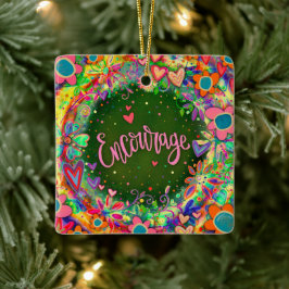 Adorno De Cerámica Motivacional Bonito floral colorida