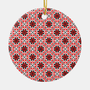 Adorno De Cerámica motivo de traje étnico tradicional rumano sin fisu