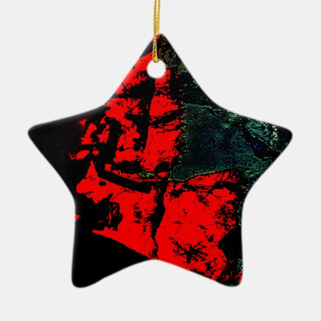 Adorno De Cerámica Motivo oscuro abstracto de plástico reciclado (Frente)