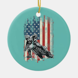 Adorno De Cerámica Moto de tierra bandera americana angustiado motori