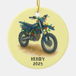 Adorno De Cerámica Motocicleta De Navidad Personalizada Para Chicos