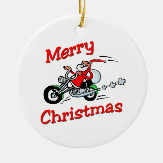 Adorno De Cerámica Motocicleta Santa