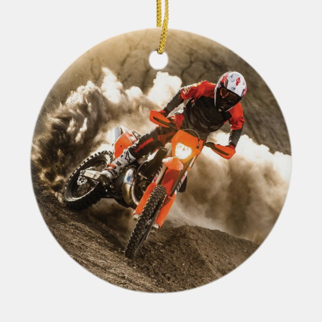 Adorno De Cerámica Motocross Rider (Frente)