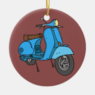 Adorno De Cerámica Motoneta azul (Vespa)