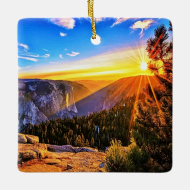 Adorno De Cerámica Mountain Sunrise (Anverso)
