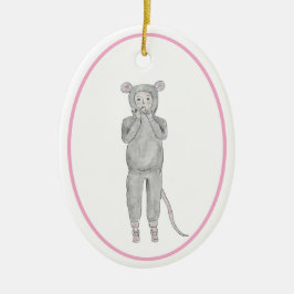 Adorno De Cerámica Mouse Nutcracker Ornament