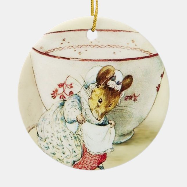 Adorno De Cerámica “Mouse Seamstress and Teacup” by Beatrix Potter (Frente)