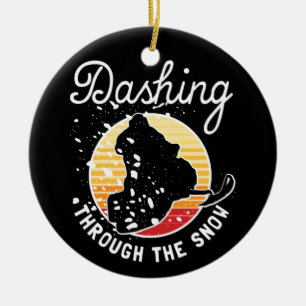 Adorno De Cerámica Movilización De Nieve - Arrojando La Nieve