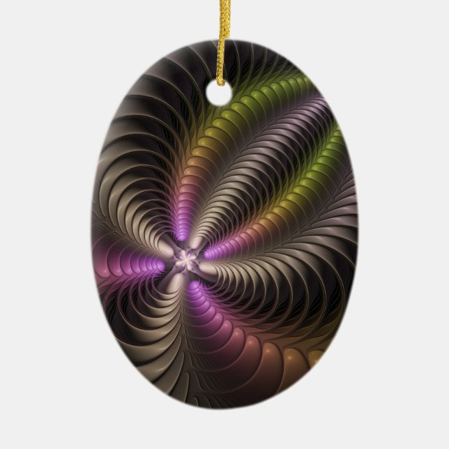 Adorno De Cerámica Movimiento poderoso Abstracto de arte fractal colo (Frente)