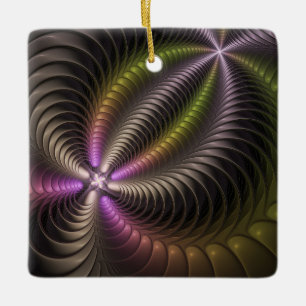 Adorno De Cerámica Movimiento poderoso Abstracto de arte fractal colo