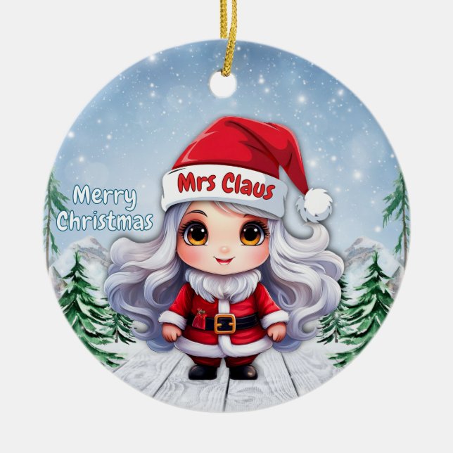 Adorno De Cerámica Mrs Santa Claus 🤶🎄 (Frente)