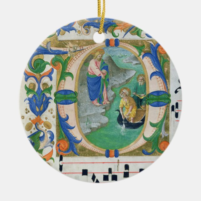 Adorno De Cerámica Ms 515 f.1r el proyecto milagroso de pescados, de (Frente)