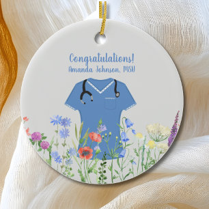 Adorno De Cerámica MSN Nurse Blue Scrubs