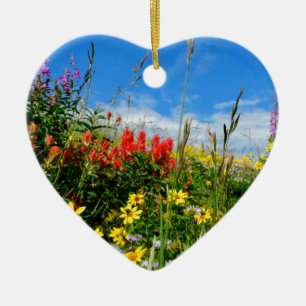 Adorno De Cerámica Mt. Flores silvestres