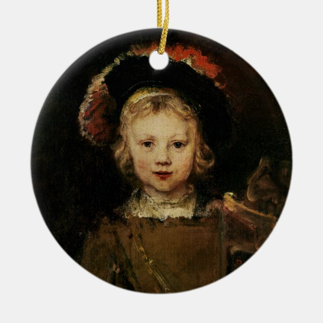 Adorno De Cerámica Muchacho joven en el vestido de lujo, c.1660 (Frente)