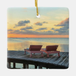Adorno De Cerámica Muelle con vista al océano, Belice