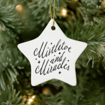 Muérdago y Milagros Estrella Moderna de Navidad