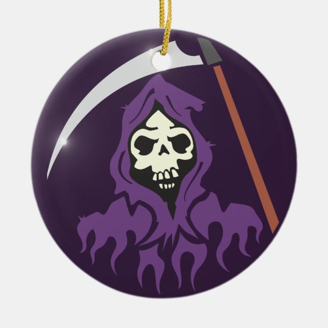 Adorno De Cerámica Muerte hombre de guadaña grim reaper (Frente)