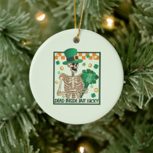 Adorno De Cerámica Muertos adentro pero afortunados St Patricks