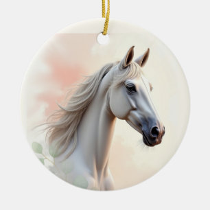 Adorno De Cerámica Mujer Cabalera Ella es bella y agua de gracia