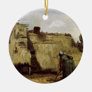 Adorno De Cerámica Mujer campesina cavando cabaña por Vincent van Gog