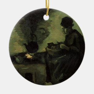 Adorno De Cerámica Mujer campesina junto a la chimenea de Vincent van