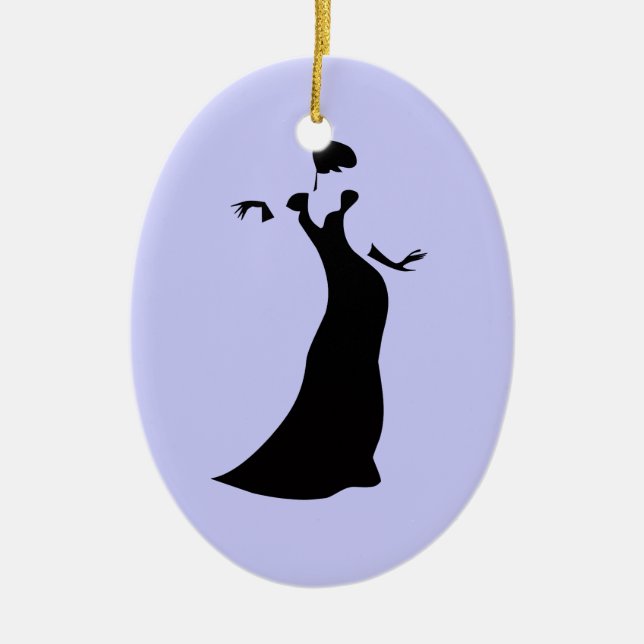 Adorno De Cerámica Mujer con vestido formal (Frente)