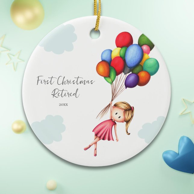 Adorno De Cerámica Mujer Cuta Primera Navidad Jubilada (Subido por el creador)