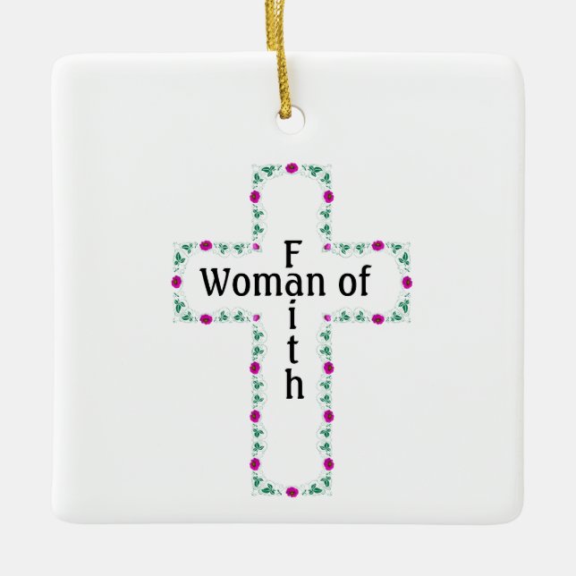 Adorno De Cerámica Mujer de fe (Anverso)