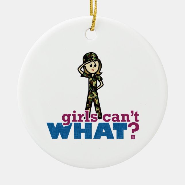 Adorno De Cerámica Mujer de la Fuerza Aérea (Frente)