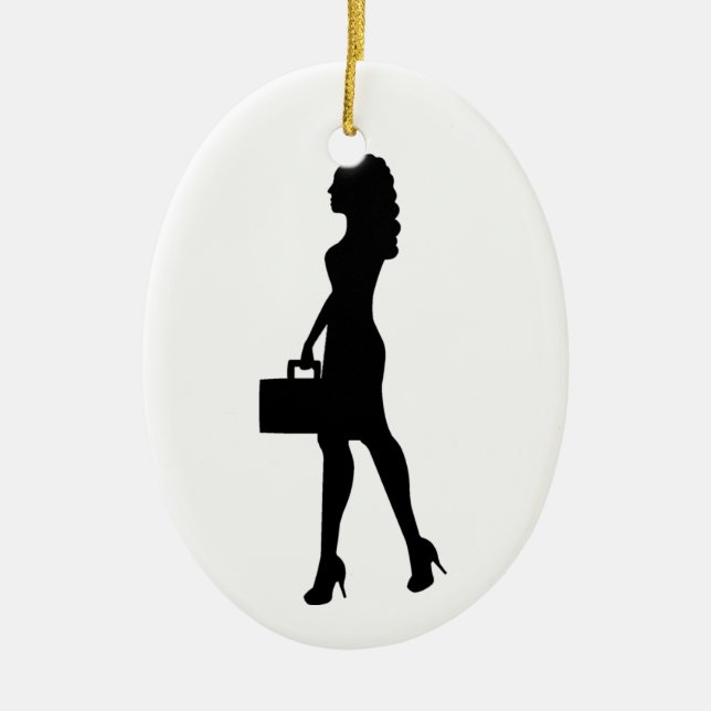 Adorno De Cerámica Mujer de negocios (Frente)