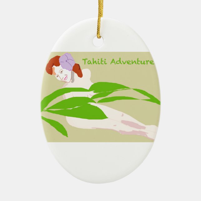 Adorno De Cerámica Mujer de Tahití (Frente)