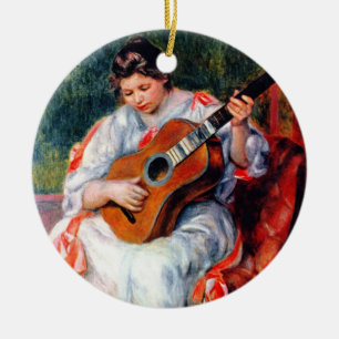 Adorno De Cerámica Mujer tocando la guitarra, de Pierre Renoir