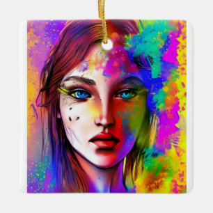 Adorno De Cerámica Mujer urbana poderosa