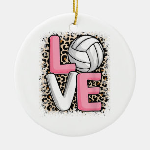 Adorno De Cerámica Mujeres Chicas de Volleyball Leopard de la impresi